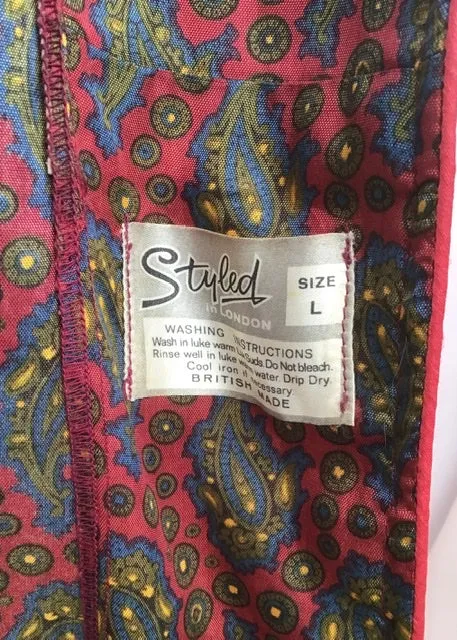 1960s Red Paisley Robe Dressing Gown