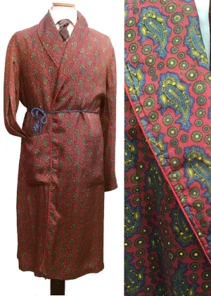 1960s Red Paisley Robe Dressing Gown