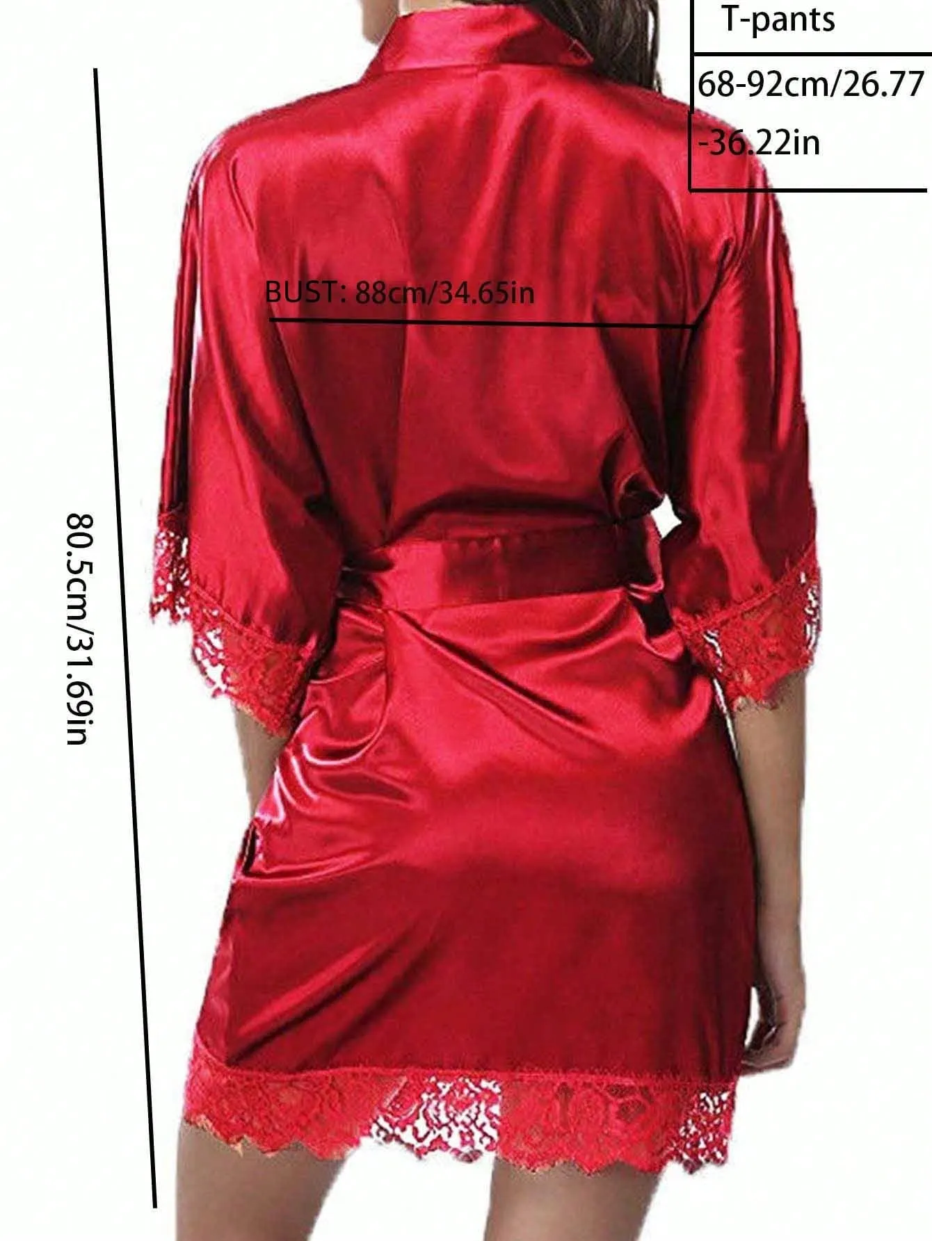 1pc Women Spa Robe, Bridal Bridesmaid Bathrobe, Sleepwear With Belt & T-Back