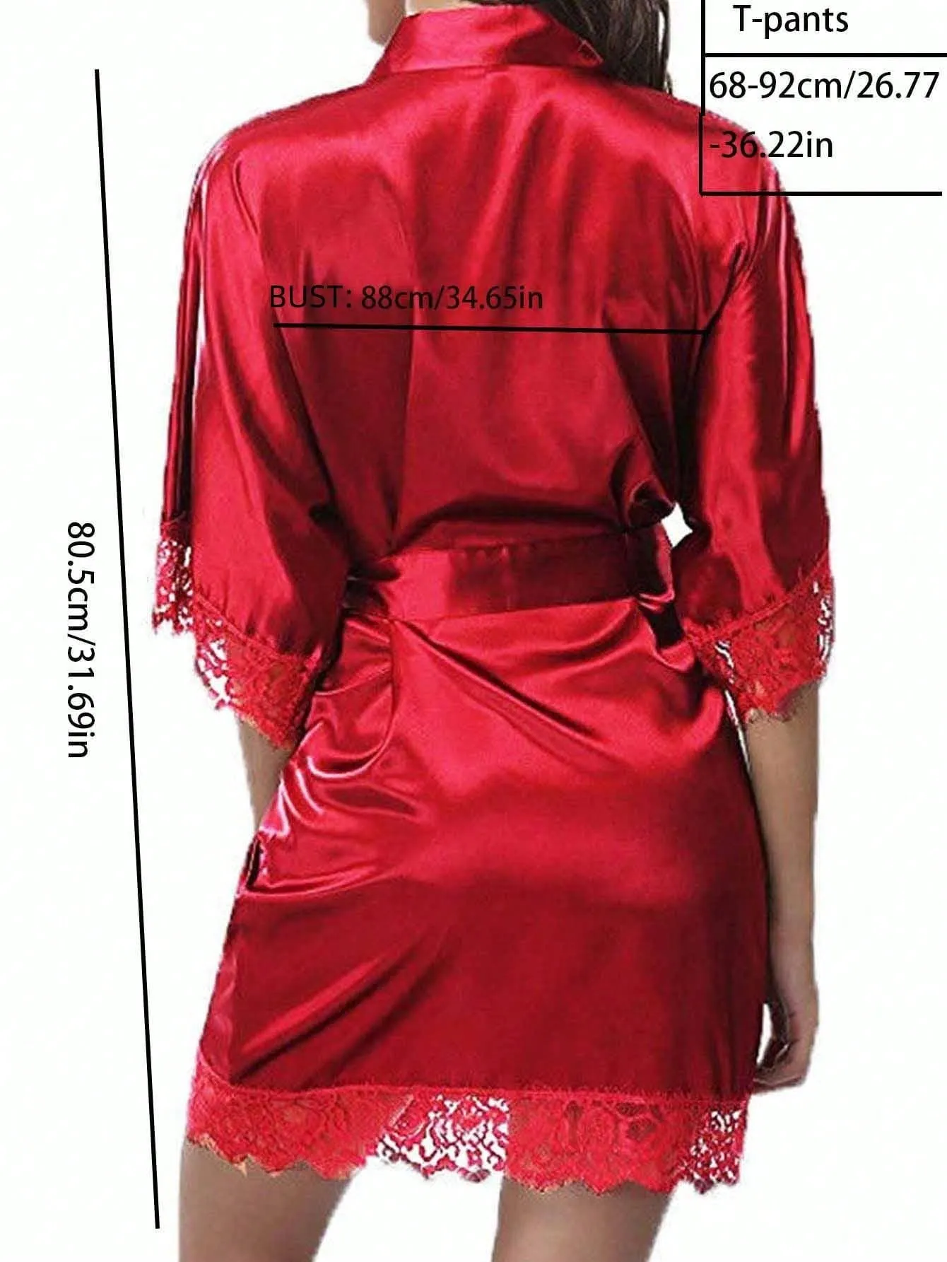 1pc Women Spa Robe, Bridal Bridesmaid Bathrobe, Sleepwear With Belt & T-Back