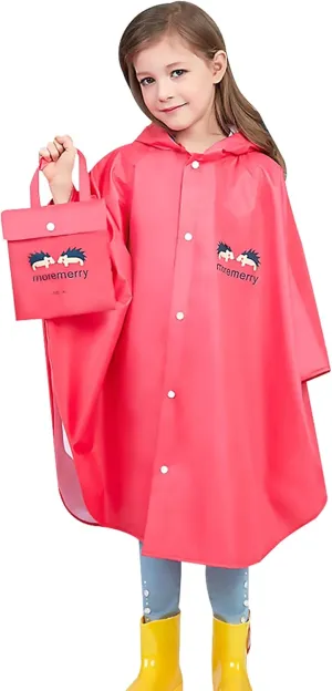 AIWUHE Kids Rain Poncho Cartoon Raincoat Jacket Cute Rain Coat Toddler Boys Girls Rain Cape Light Waterproof Hoodie Outwear