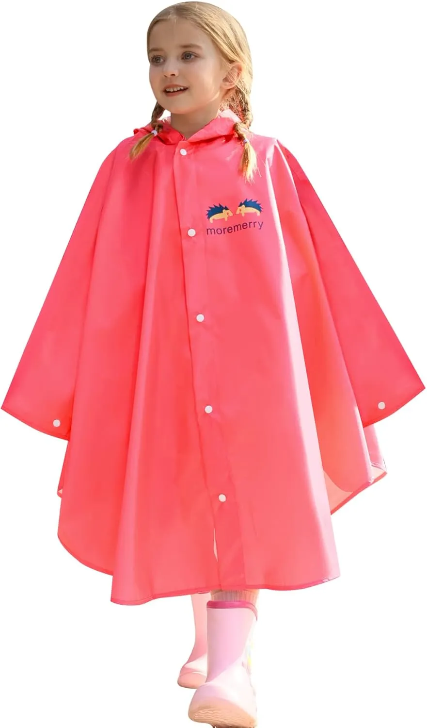 AIWUHE Kids Rain Poncho Cartoon Raincoat Jacket Cute Rain Coat Toddler Boys Girls Rain Cape Light Waterproof Hoodie Outwear