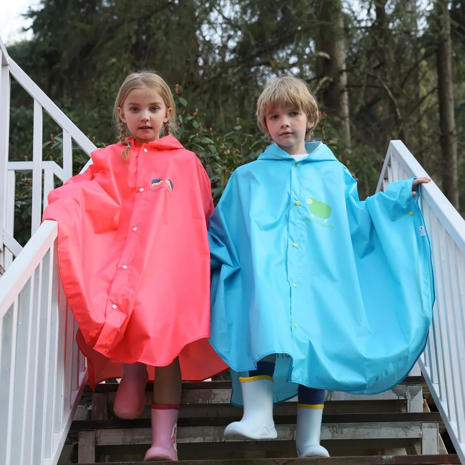 AIWUHE Kids Rain Poncho Cartoon Raincoat Jacket Cute Rain Coat Toddler Boys Girls Rain Cape Light Waterproof Hoodie Outwear