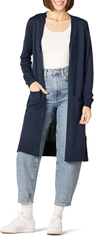 Amazon Essentials Women's Lightweight Longer Length Open-Front Long-Sleeve Cardigan Sweater (Available in Plus Size)
