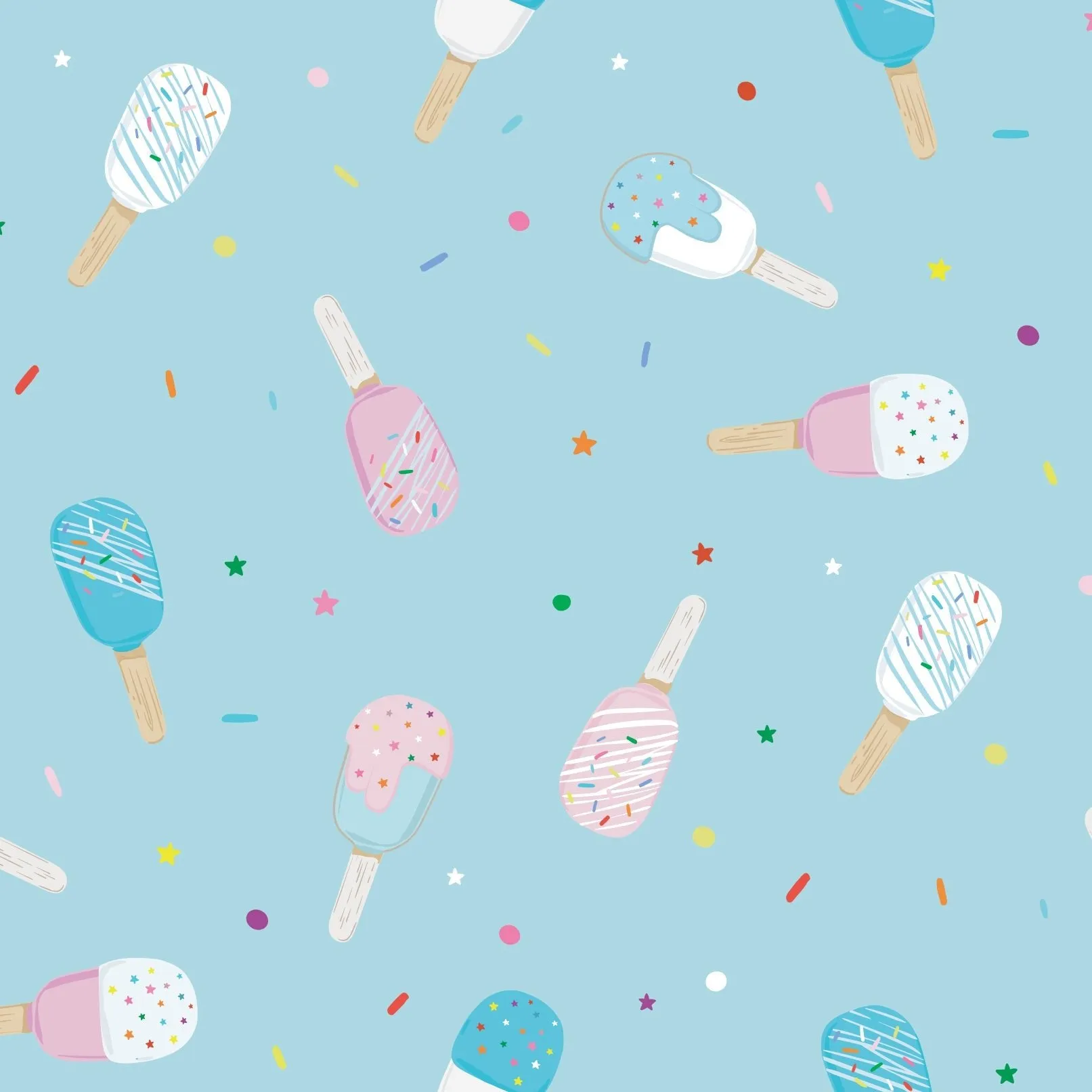 Aqua Popsicles Long Sleeve Pajama Set (6M-12Y)