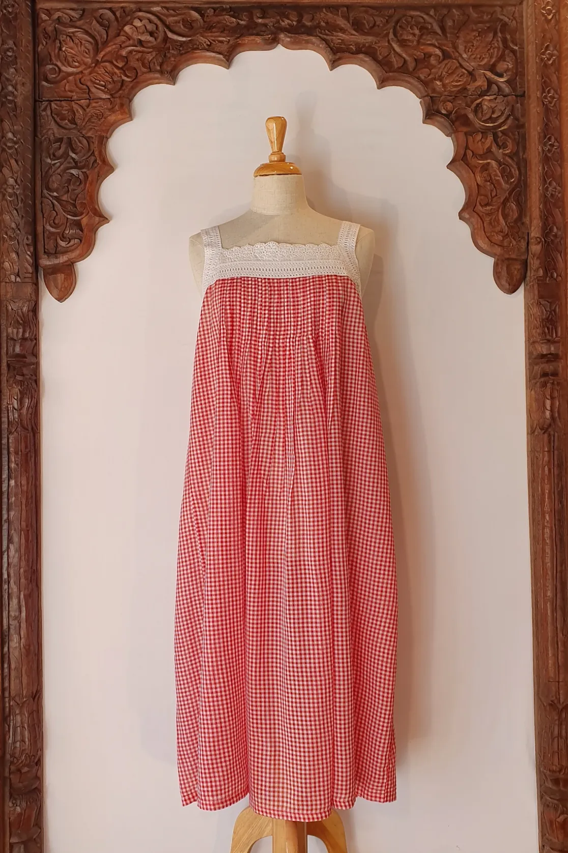 Arabella Red Gingham Nightie