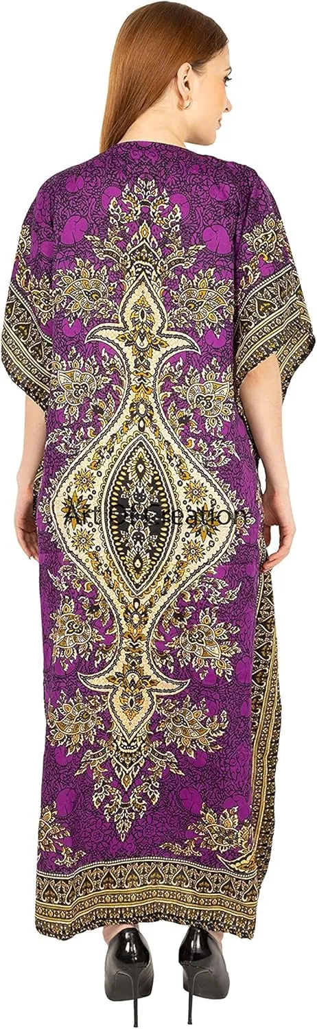Art Of Creation Women Kaftan Dress Tunic Long Maxi Plus Size
