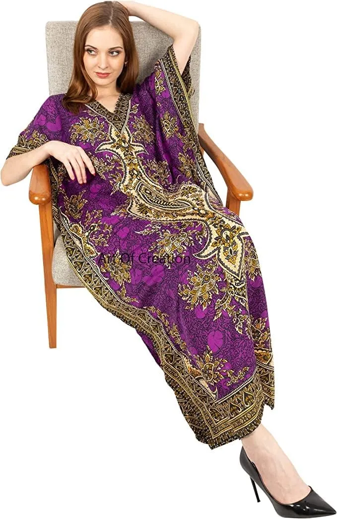 Art Of Creation Women Kaftan Dress Tunic Long Maxi Plus Size