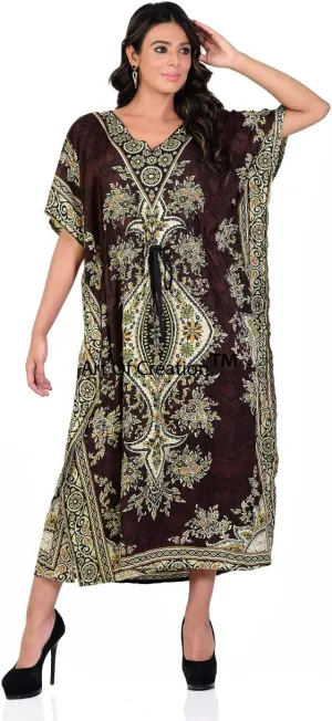 Art Of Creation Women Kaftan Dress Tunic Long Maxi Plus Size