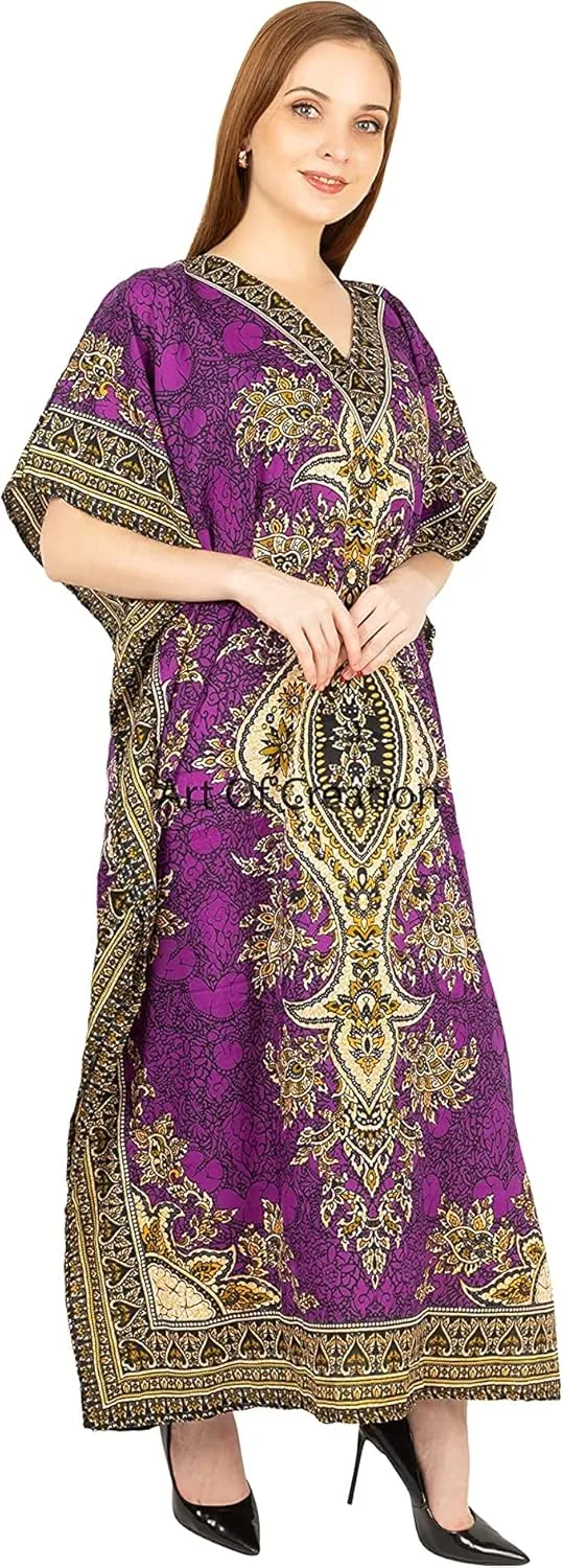 Art Of Creation Women Kaftan Dress Tunic Long Maxi Plus Size