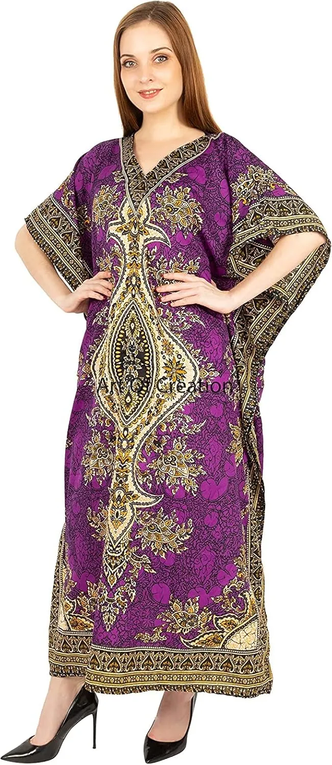 Art Of Creation Women Kaftan Dress Tunic Long Maxi Plus Size