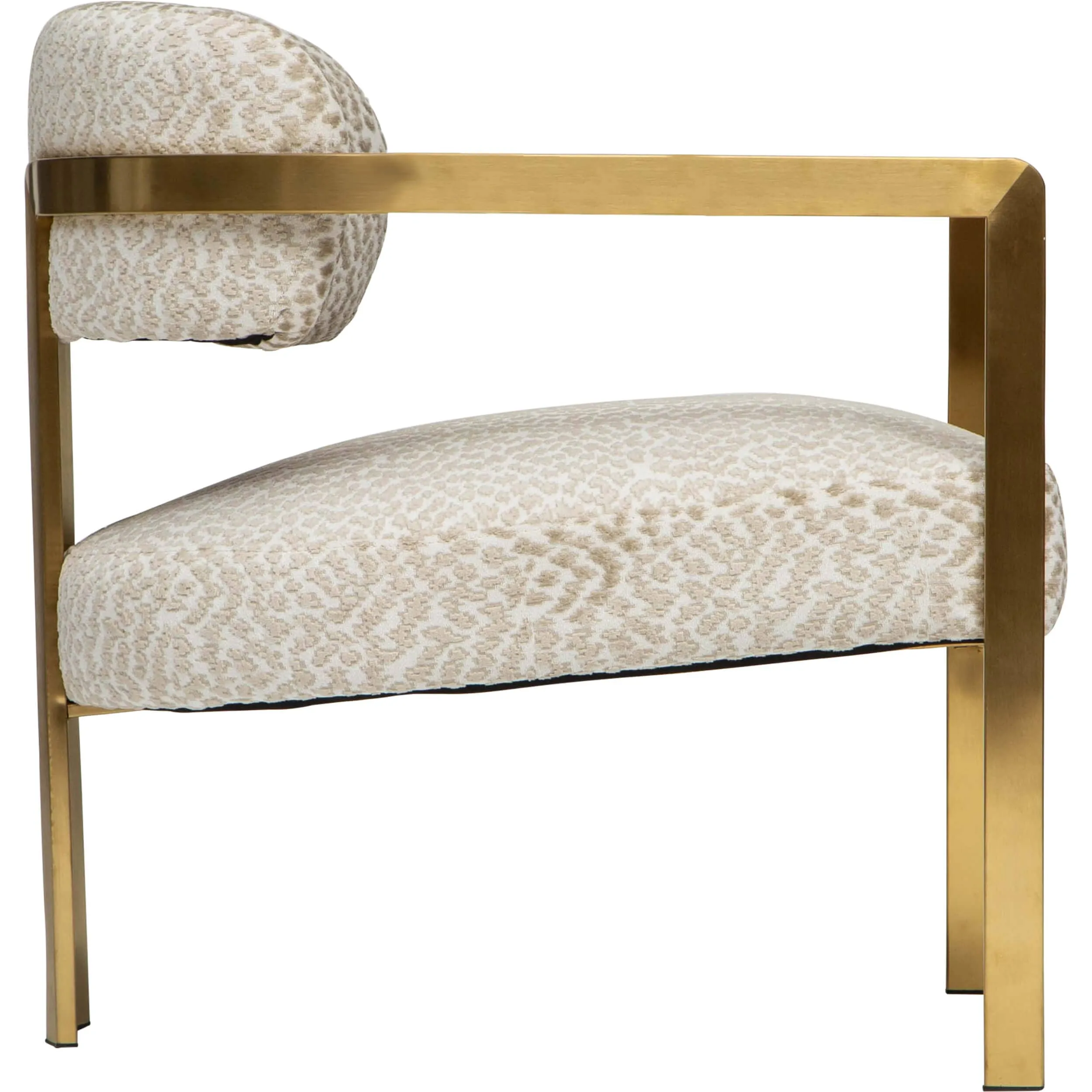 Athena Accent Chair, Cloud Beige/Brushed Gold