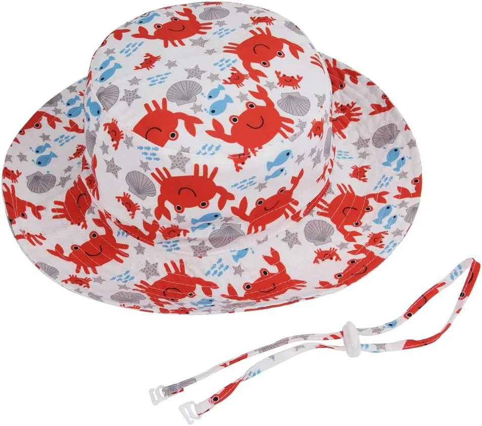 Baby Sun Hat Adjustable - Outdoor Toddler Swim Beach Pool Hat Kids UPF 50  Wide Brim Chin Strap Summer Play Hat