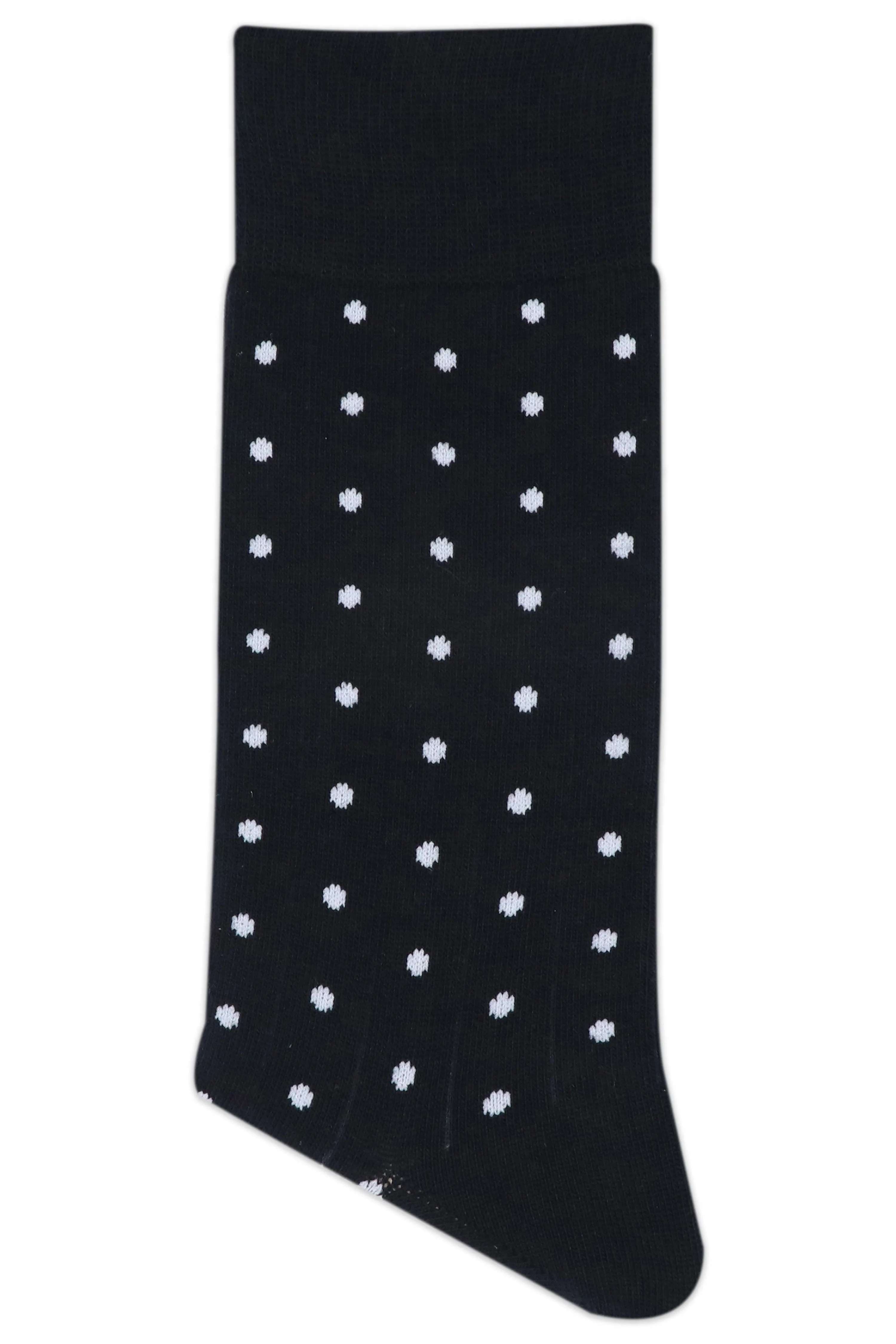 Balenzia Men's Polka Pattern Cotton Calf length socks- (Pack of 3 Pairs/1U)( Black,Beige,Navy)
