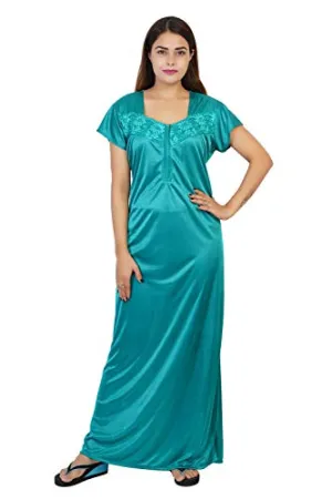 Bee Smart Nighty for Women & Girls Nightwear, Sexy Night, Satin Nightwear Nighty Maxi (Size: M,L) (Medium, Green)