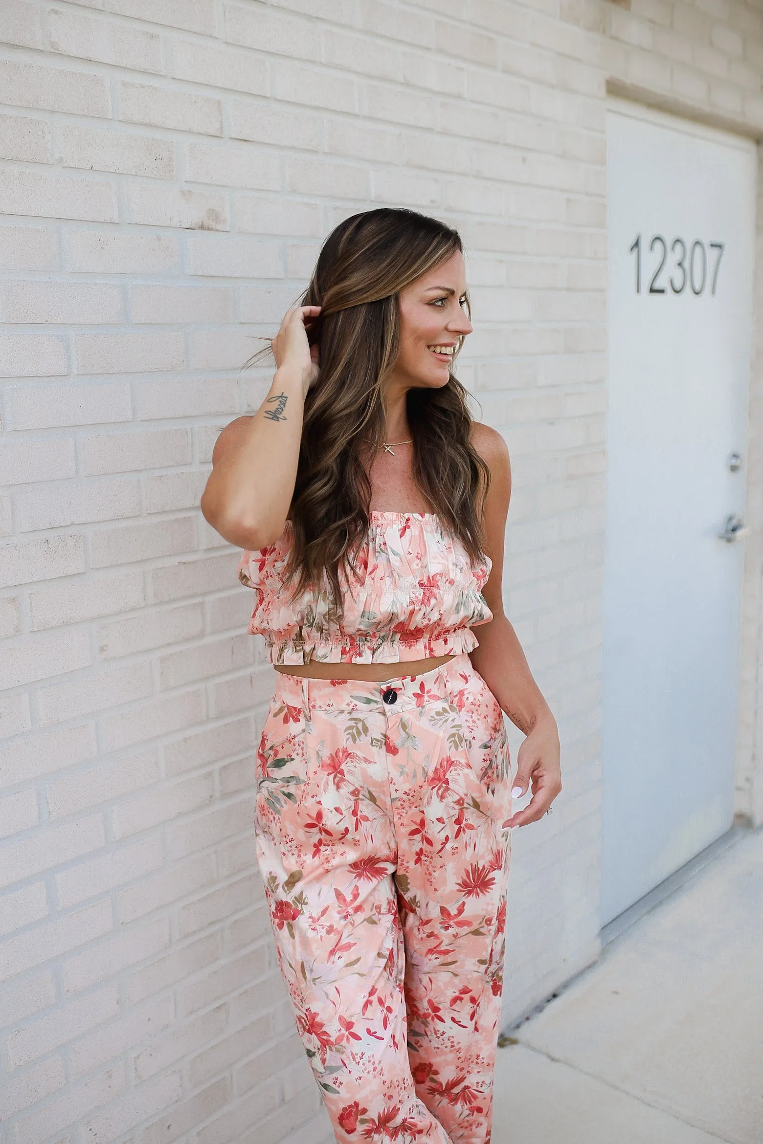Belen Floral Smocked Crop Top