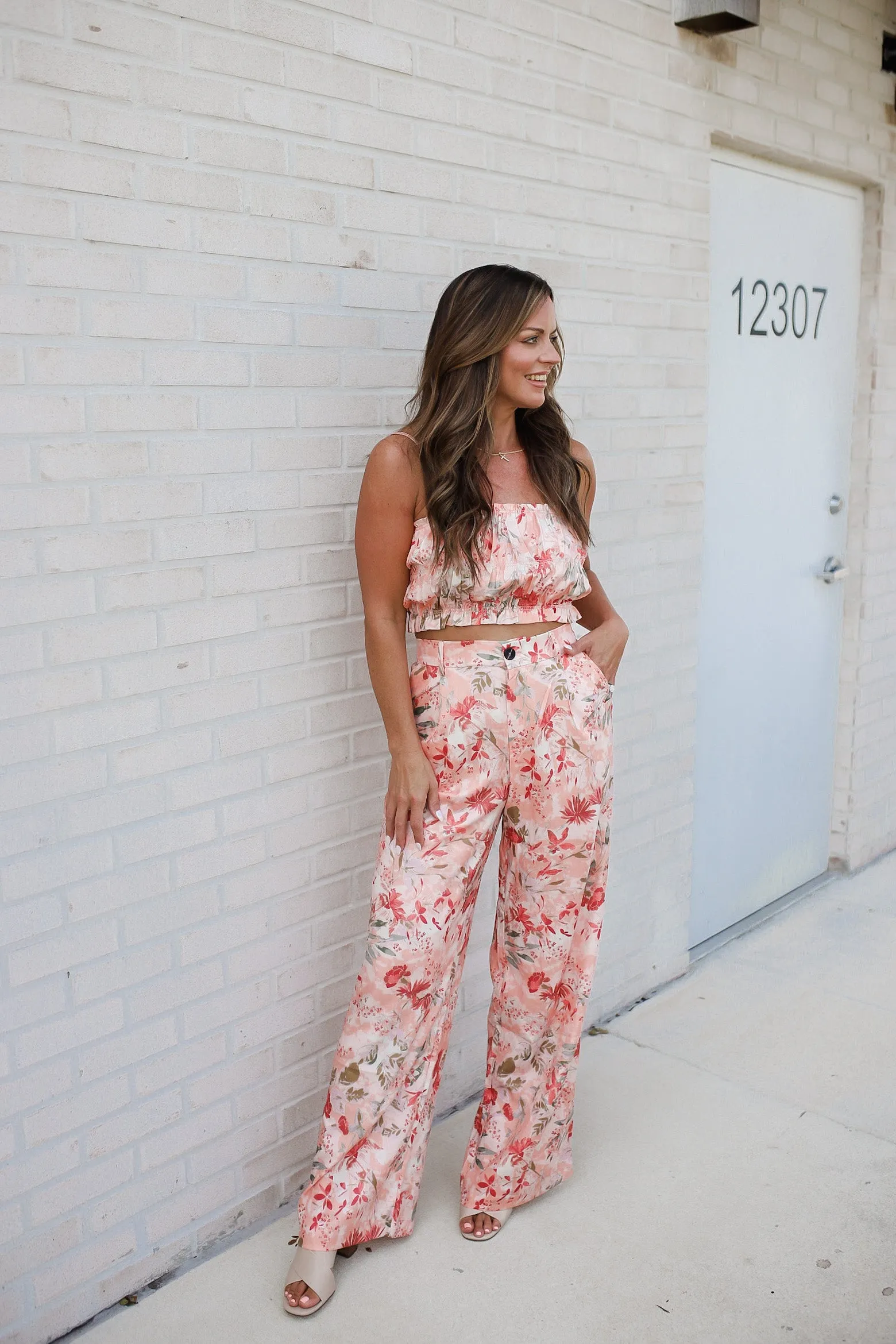 Belen Floral Smocked Crop Top