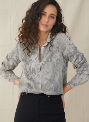 Bella Dahl - Button Down Shirt in Hand Painted Snake Print