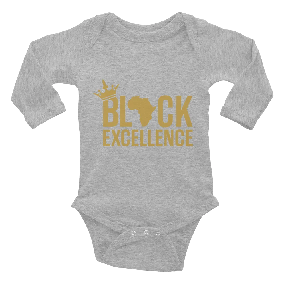 Black Excellence (Gold) Infant long sleeve one-piece