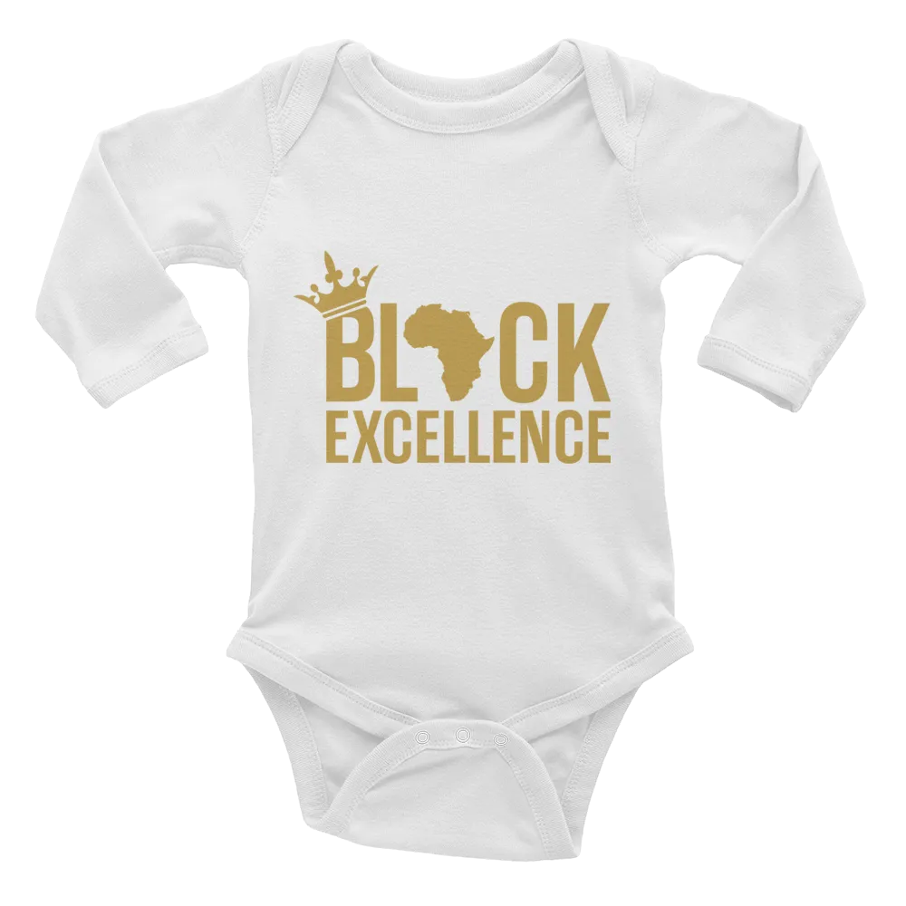 Black Excellence (Gold) Infant long sleeve one-piece