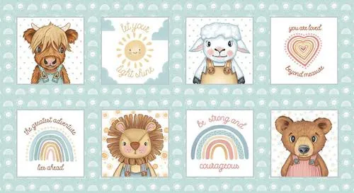 Boho Buddies Lt.Teal  -  1723P-16 Block Panel