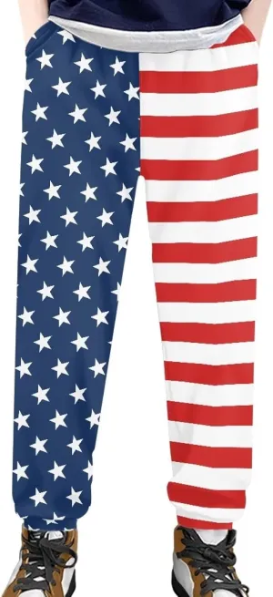 Boys' Pants Athletic Sweatpants Funny Jogger Pants Casual for Kids Youth Sports Pants for Boy 4-15Y with Pockets