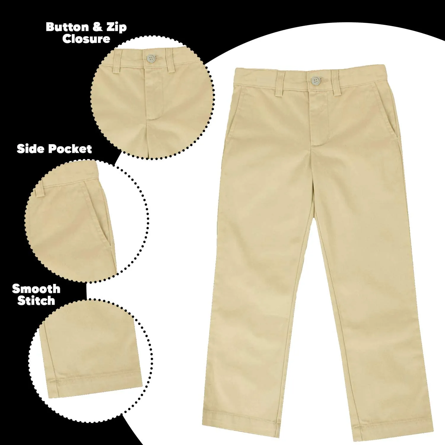 Boys Super Stretch School Uniform Pants