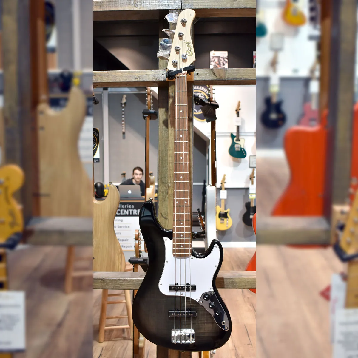 Cort GB24JJ Trans Black Electric Bass Guitar