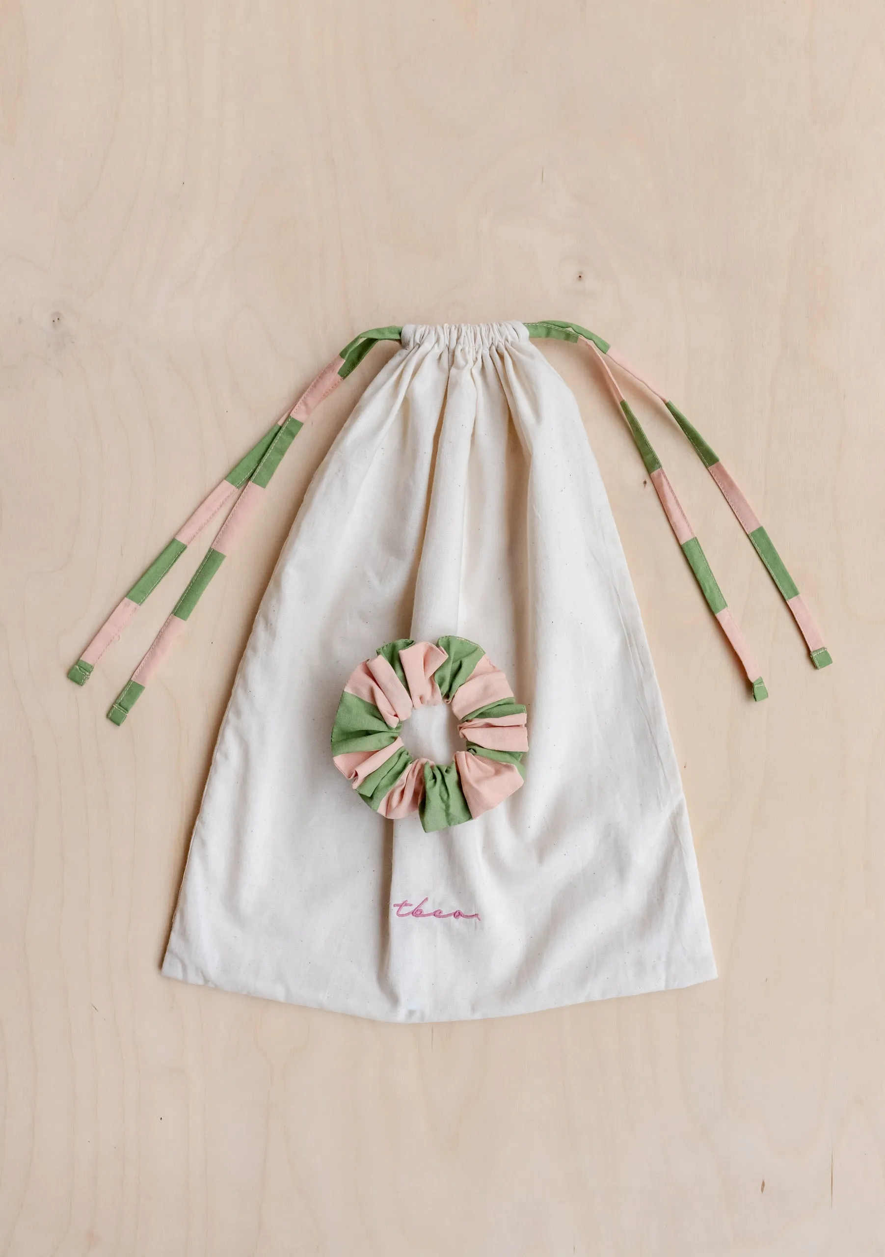 Cotton Pyjamas in Green Stripe
