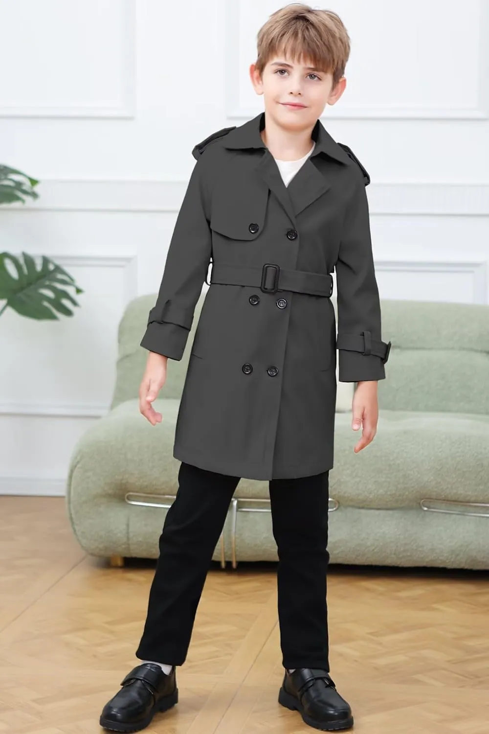 Cromoncent Kids Rain Jacket, Raincoats Lightweight Waterproof Trench Coat for Boys Girls