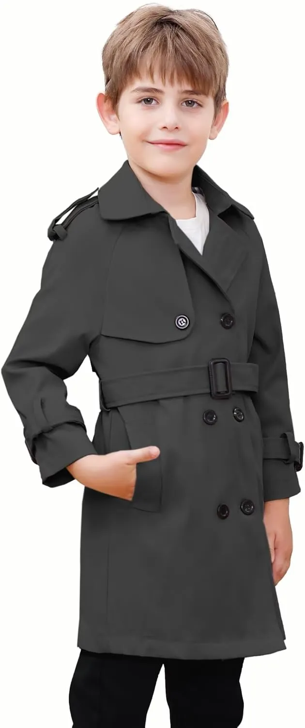 Cromoncent Kids Rain Jacket, Raincoats Lightweight Waterproof Trench Coat for Boys Girls