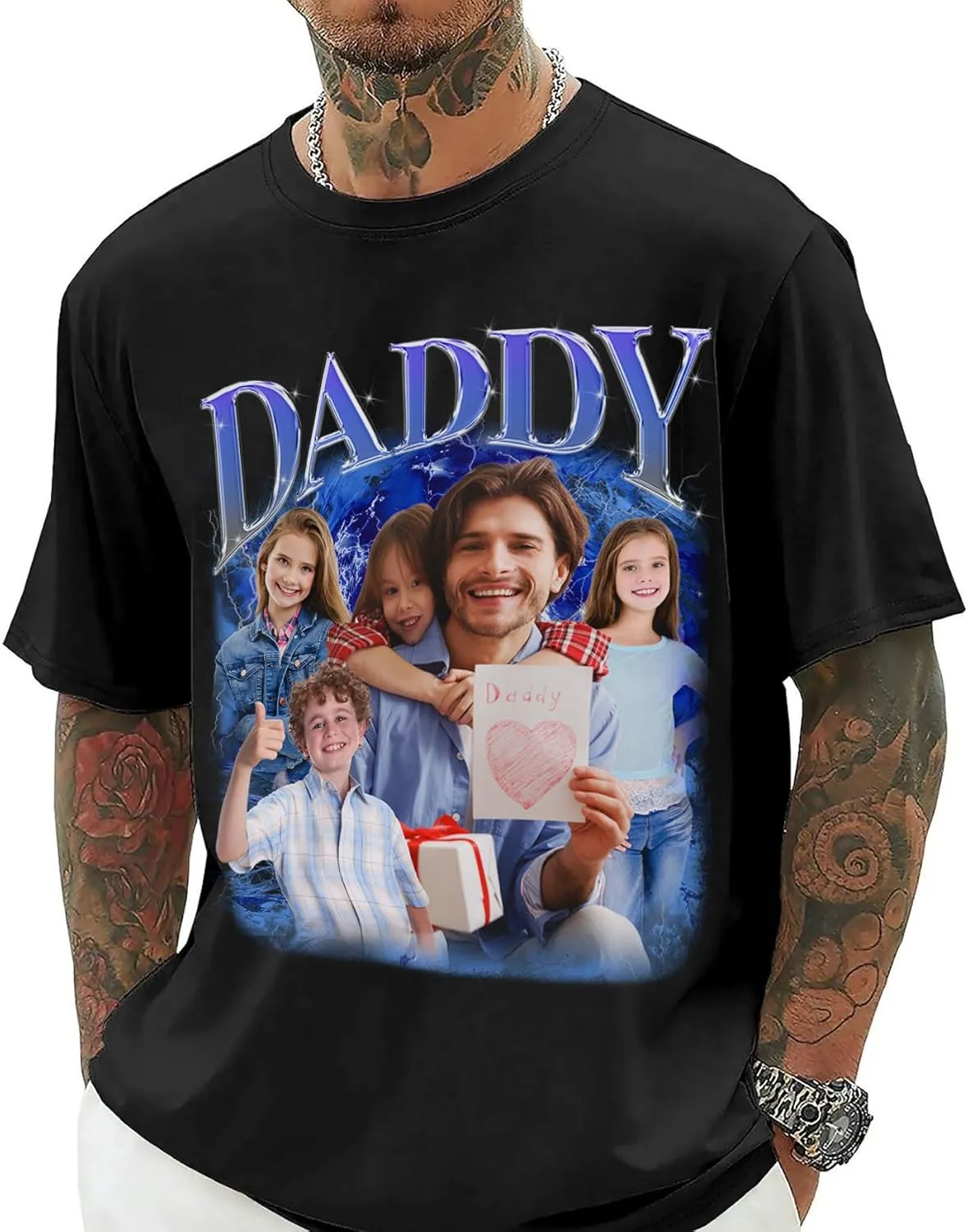 Custom Dad Shirts for Men, Personalized Dad T-Shirt with Kids Name, Customized Father's Day Birthday Gifts, Made in USA