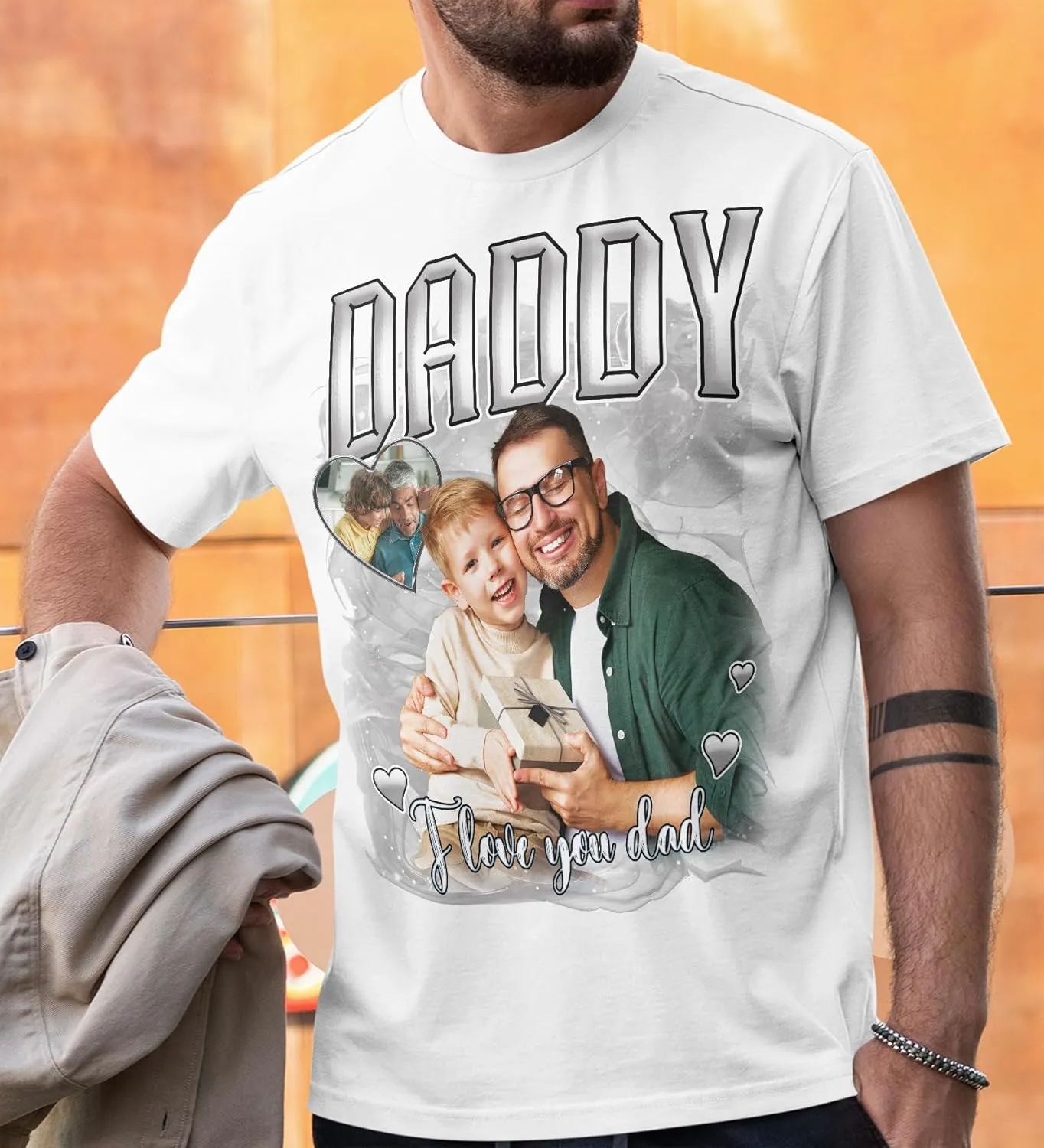 Custom Dad Shirts for Men, Personalized Dad T-Shirt with Kids Name, Customized Father's Day Birthday Gifts, Made in USA