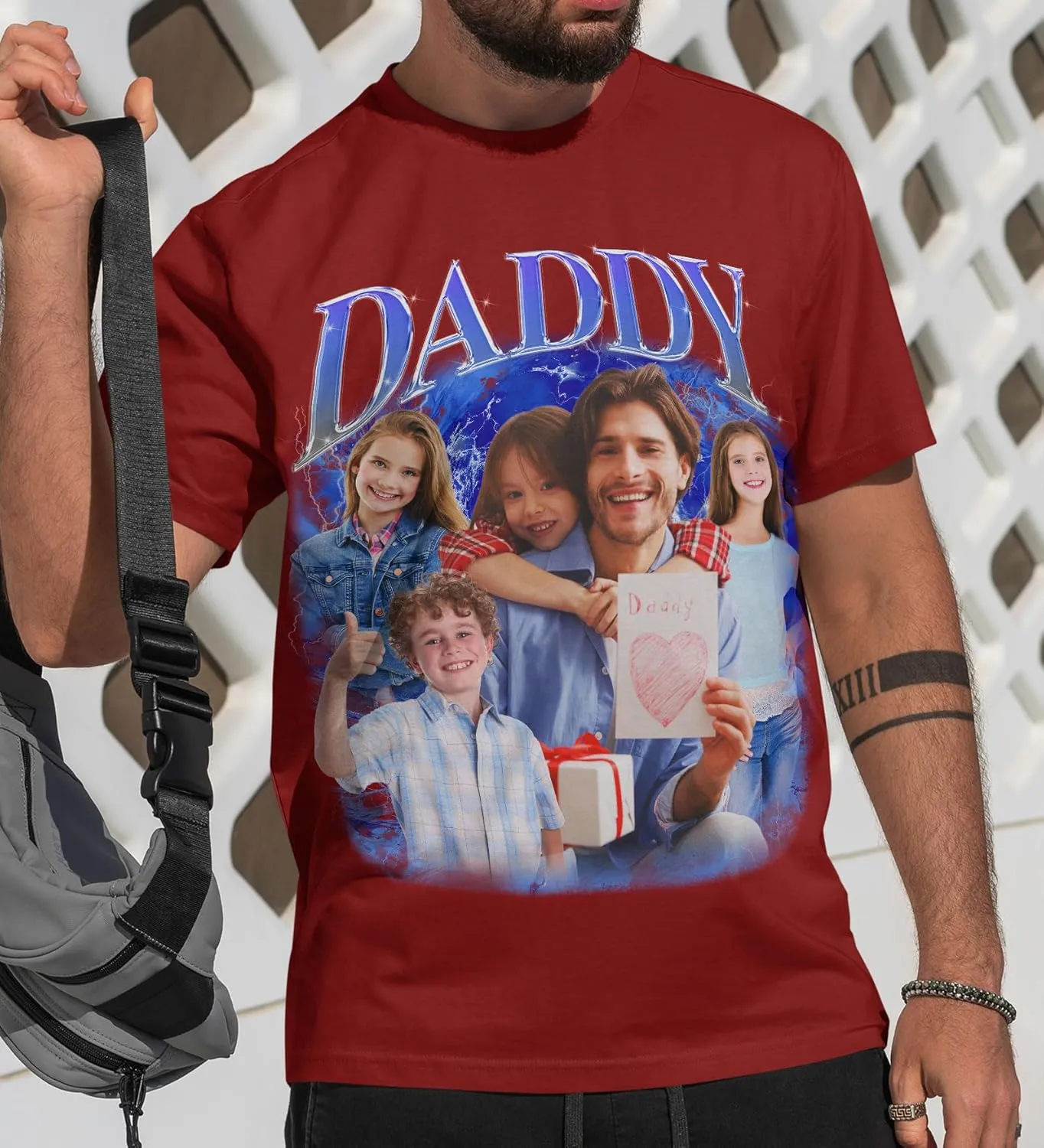 Custom Dad Shirts for Men, Personalized Dad T-Shirt with Kids Name, Customized Father's Day Birthday Gifts, Made in USA