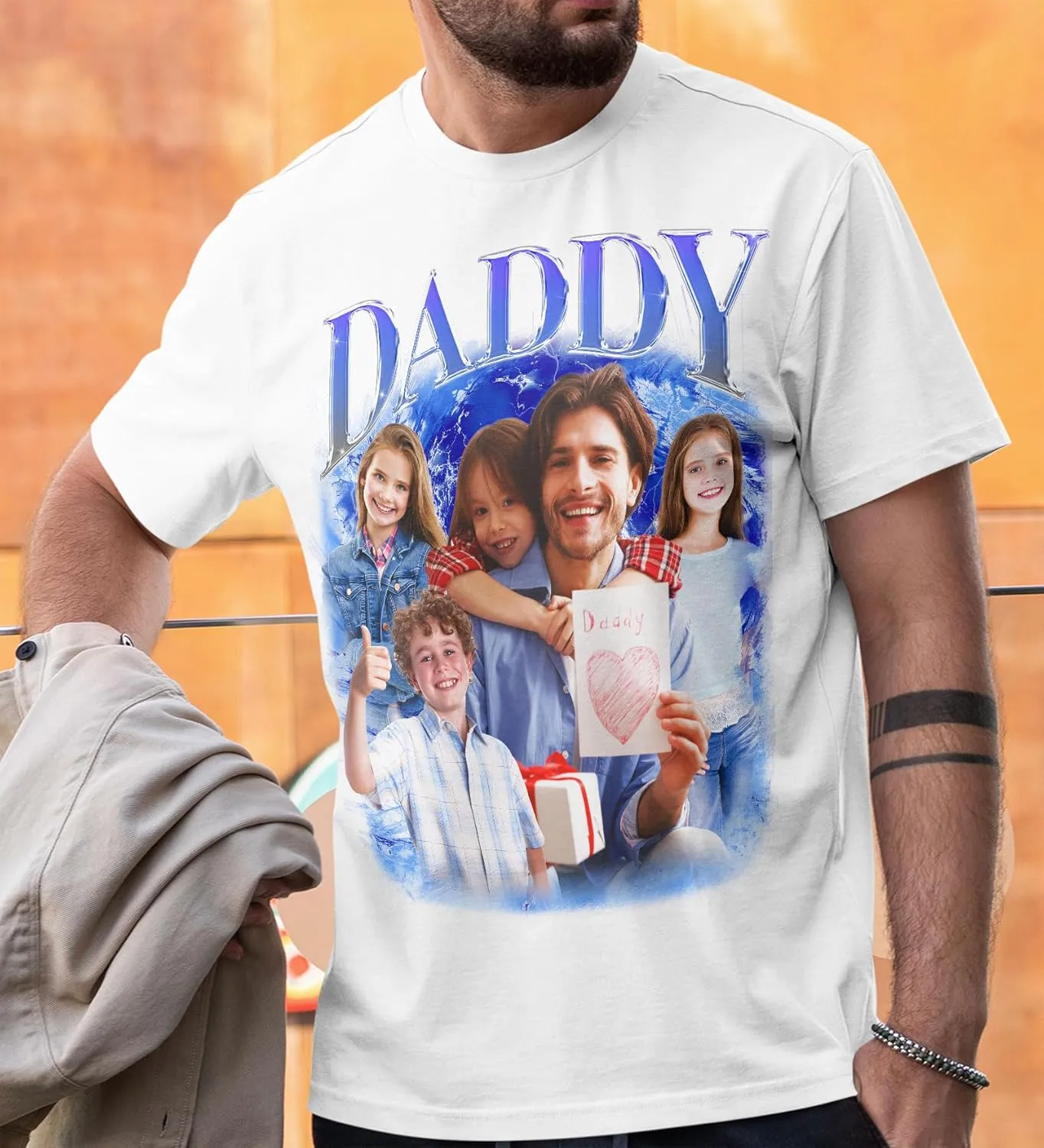 Custom Dad Shirts for Men, Personalized Dad T-Shirt with Kids Name, Customized Father's Day Birthday Gifts, Made in USA