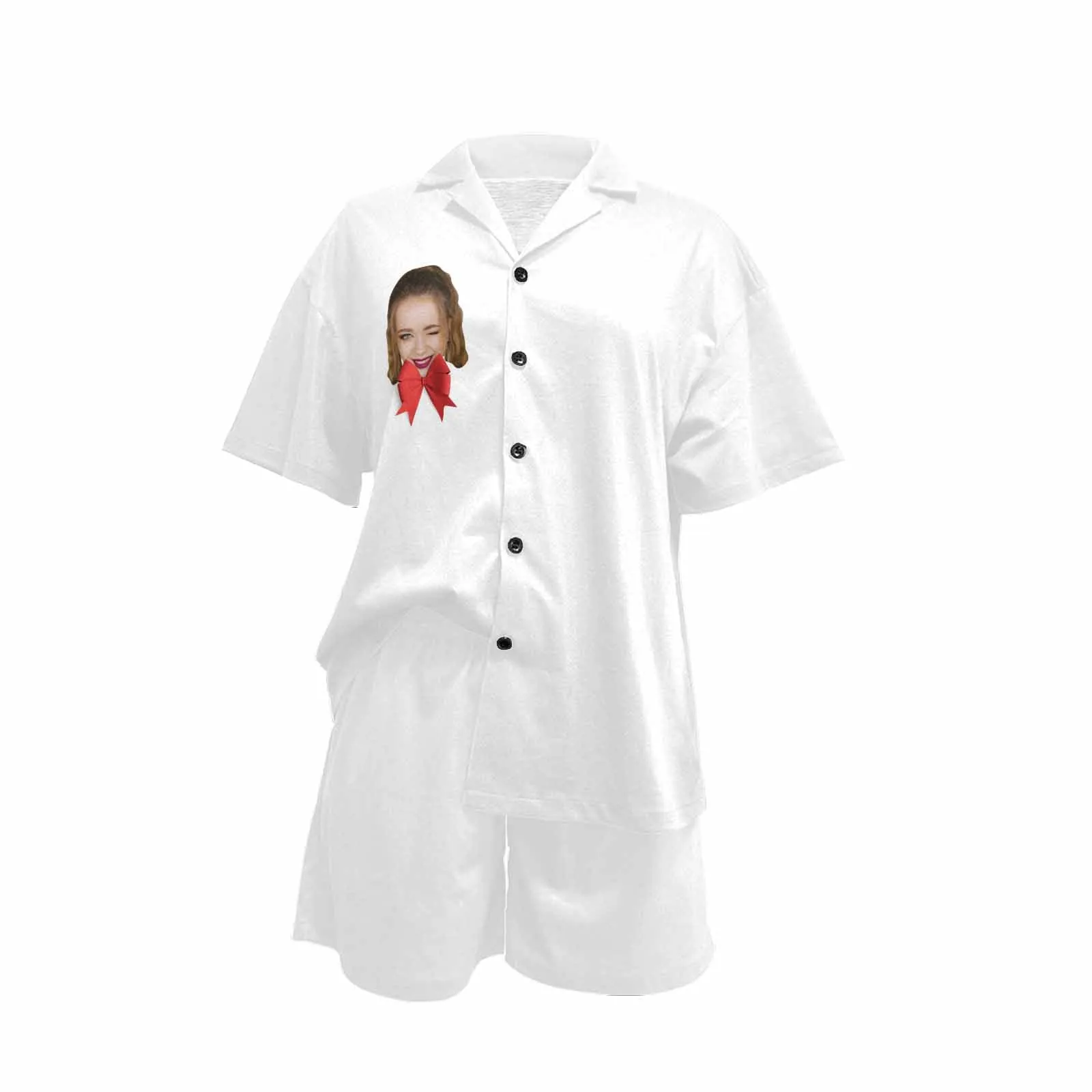 Custom Face&Name Sleepwear Pajamas Personalized Bride Women's V-Neck Short Pajama Set Wedding Party bridesmaids Pjs Set