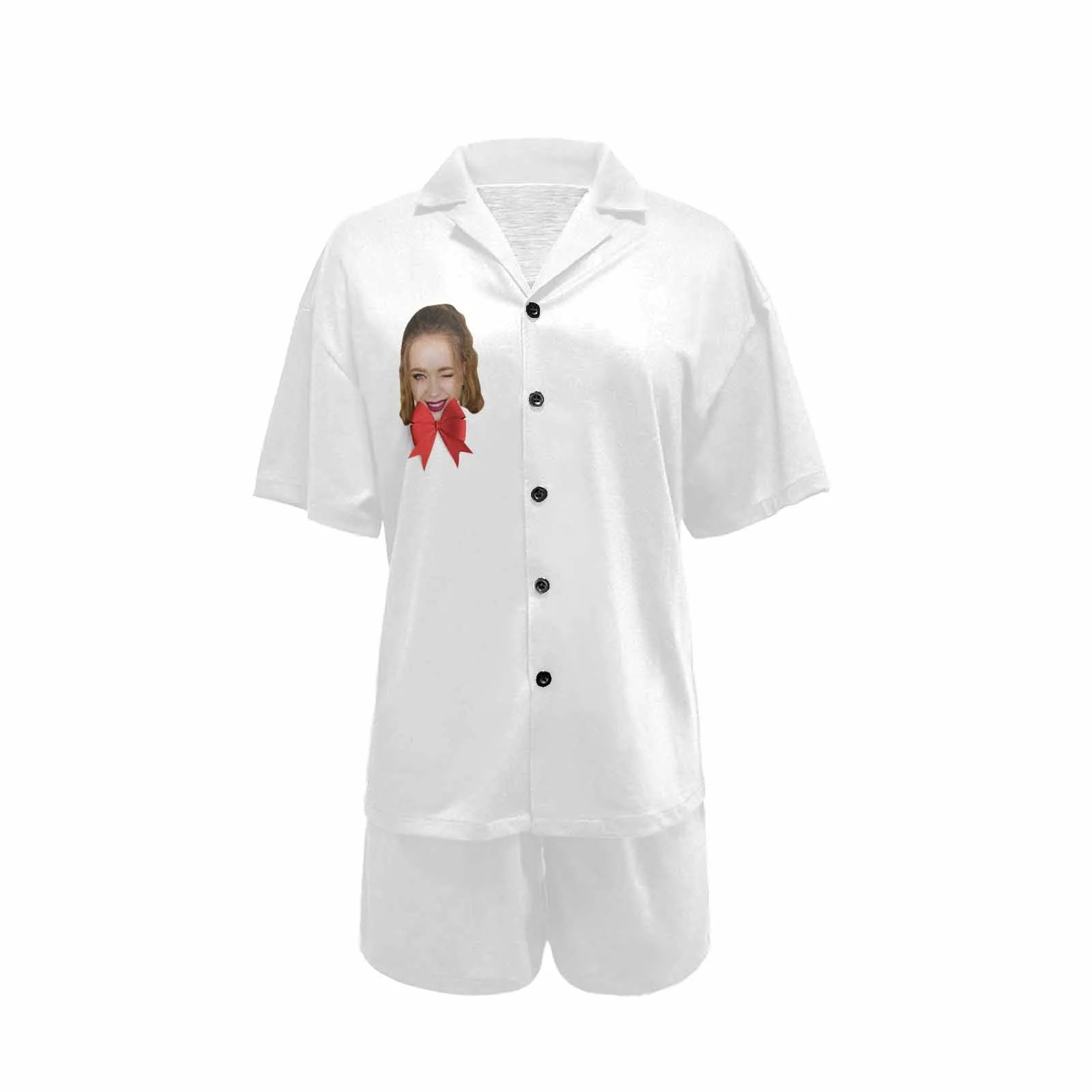 Custom Face&Name Sleepwear Pajamas Personalized Bride Women's V-Neck Short Pajama Set Wedding Party bridesmaids Pjs Set