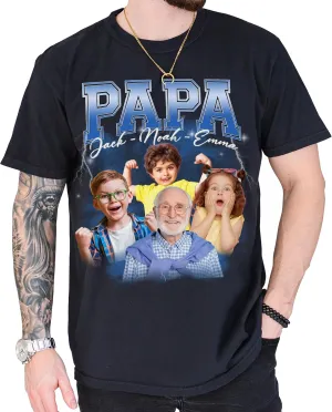 Customized Dad Shirt with Photos, Personalized Dad Shirt with Kids Names, for Dad Grandpa Papa