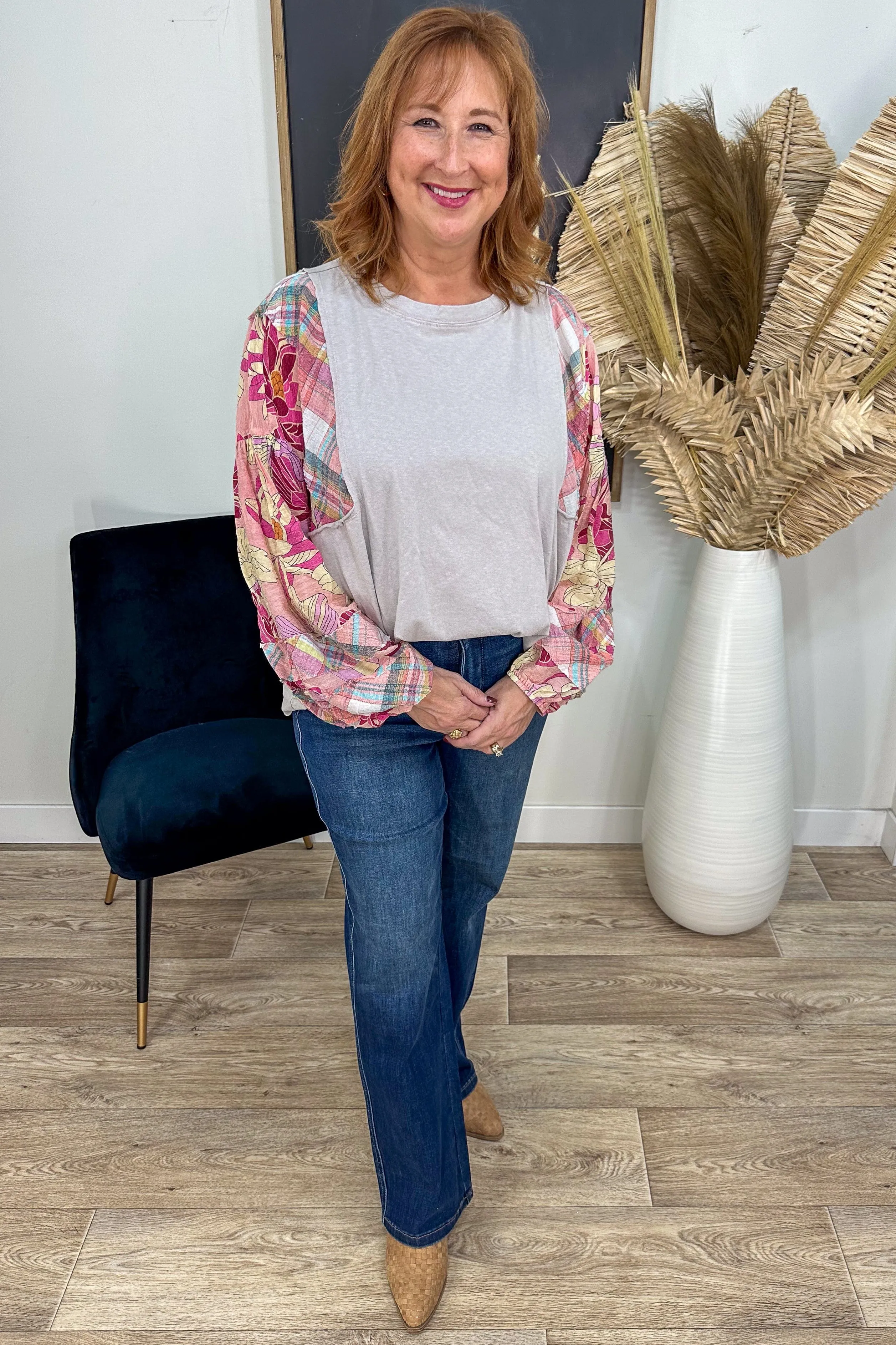 Dark Wide Leg Tummy Control Jean