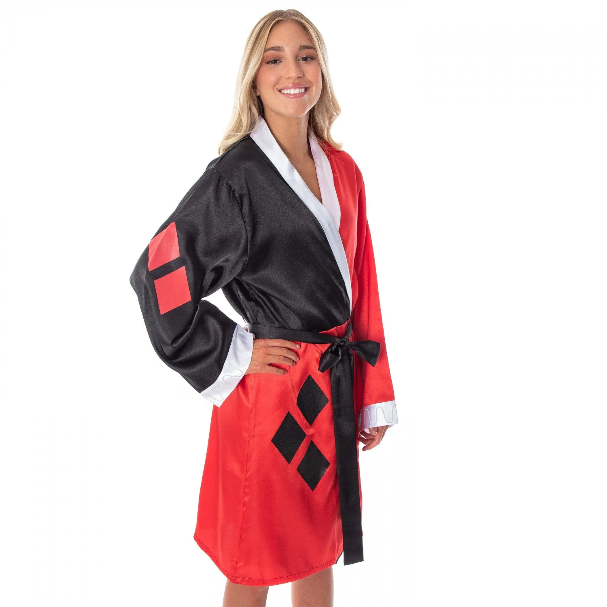 DC Comics Harley Quinn Costume Silky Satin Robe