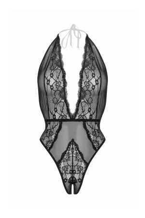 Dina Crotchless Halter Teddy