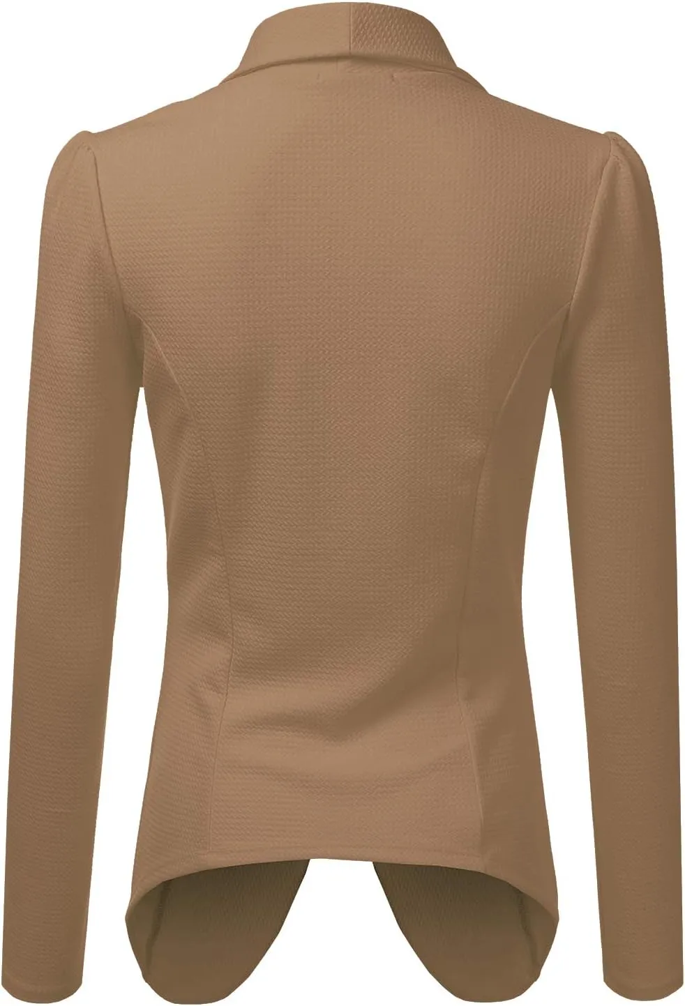 DOUBLJU Classic Draped Open Front Long Sleeve Business Casual Work Deconstructed Blazer Jackets for Womens with Plus Size