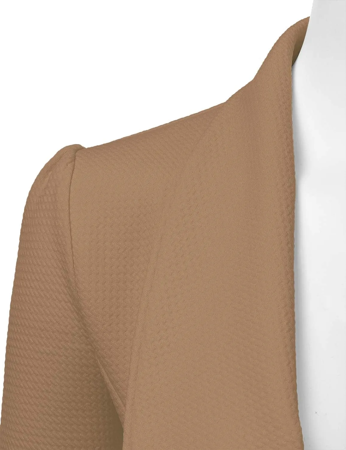 DOUBLJU Classic Draped Open Front Long Sleeve Business Casual Work Deconstructed Blazer Jackets for Womens with Plus Size