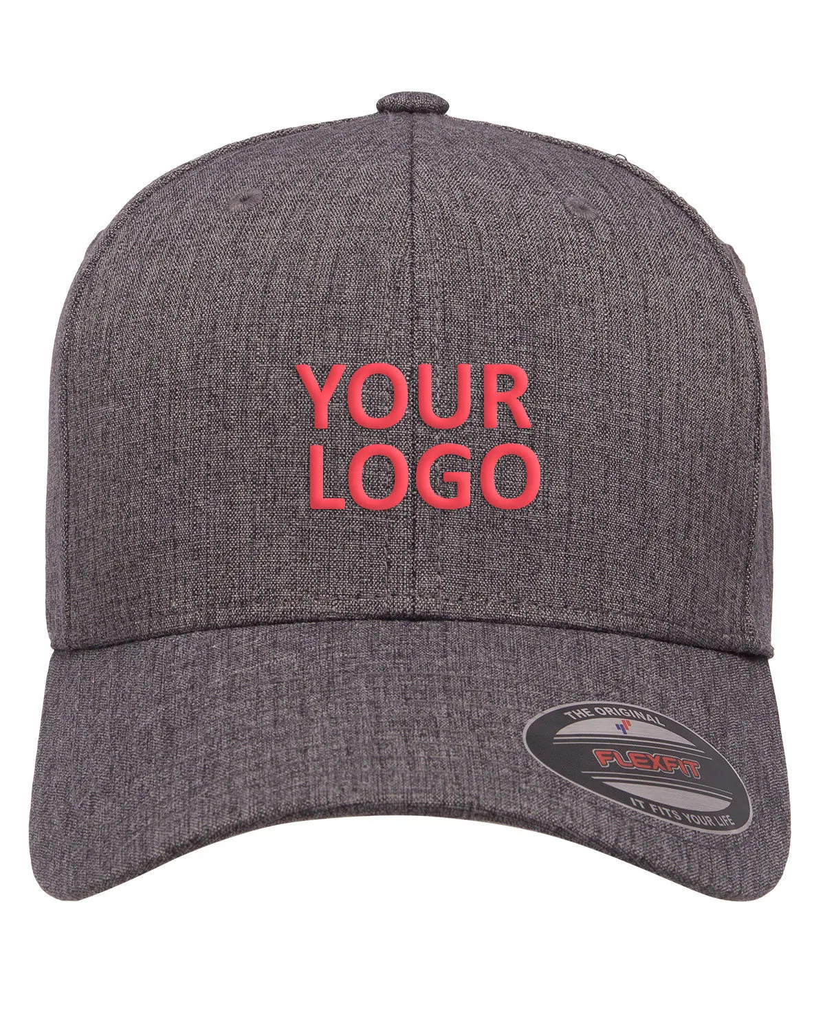 Flexfit Adult Heatherlight Customized Caps, Melange Dark Gry