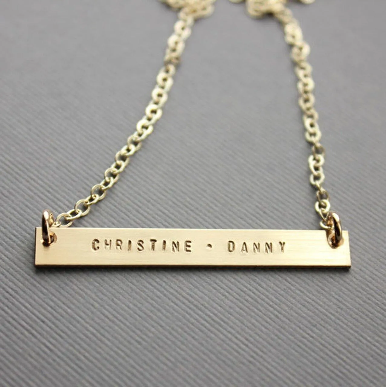 Gold Bar Name Necklace