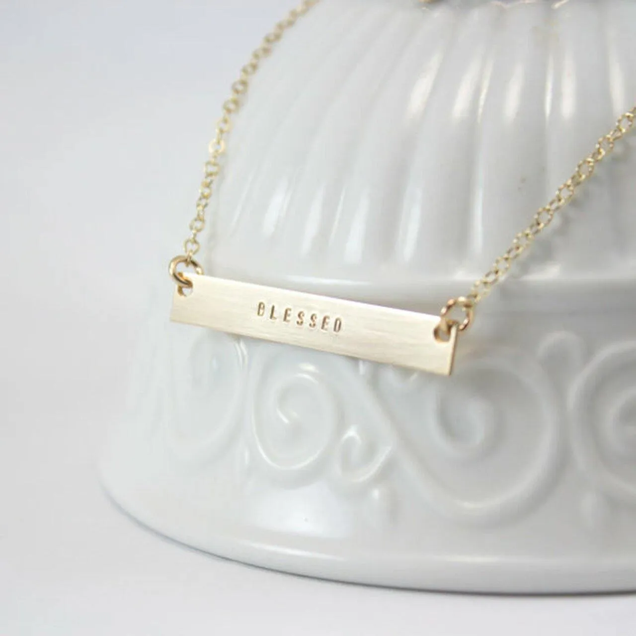 Gold Bar Name Necklace