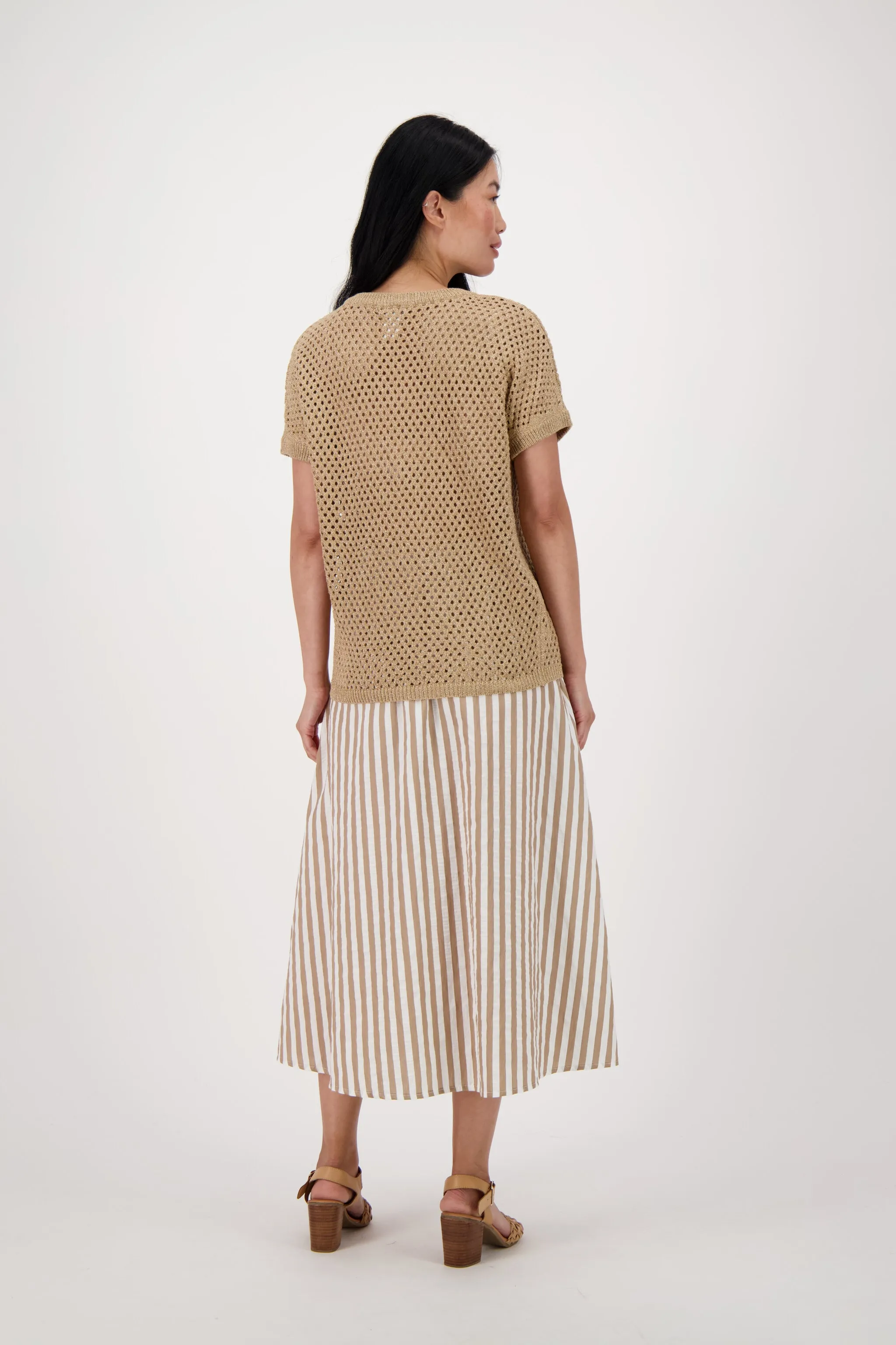 Gold Lurex Stripe Utility Skirt