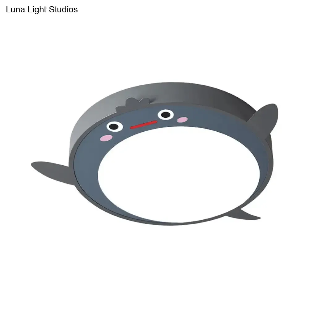 Gray Cartoon Animals Acrylic Flush Light: LED Close to Ceiling Fixture for Bedroom