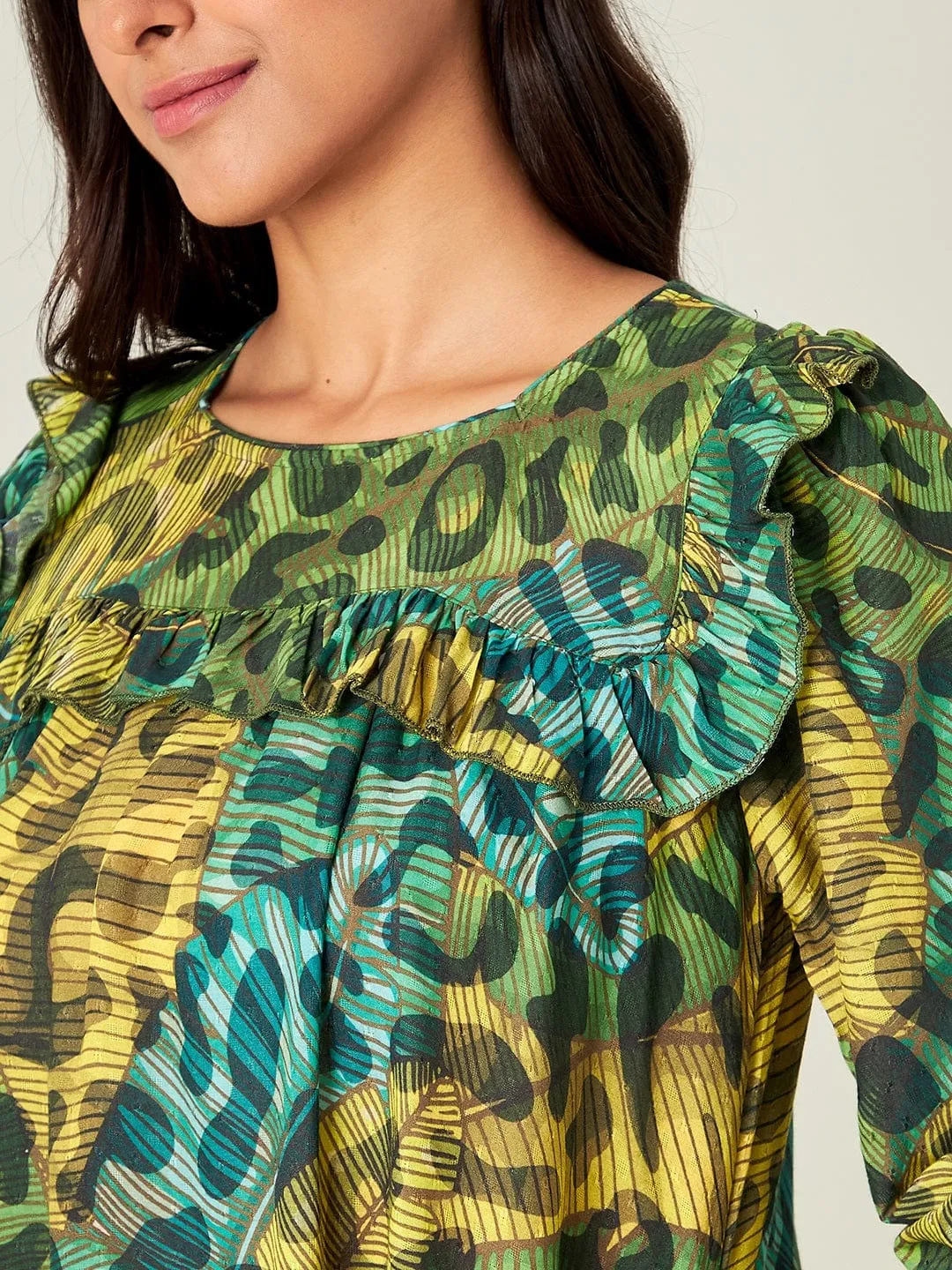 Green Tropica Animal Night dress