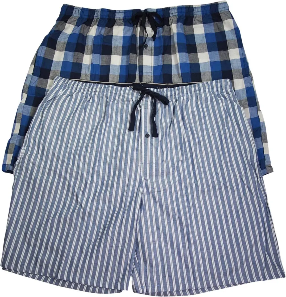 Hanes Big and Tall Mens Tagless 2 Pack Woven Sleep Pajama Shorts, 39895